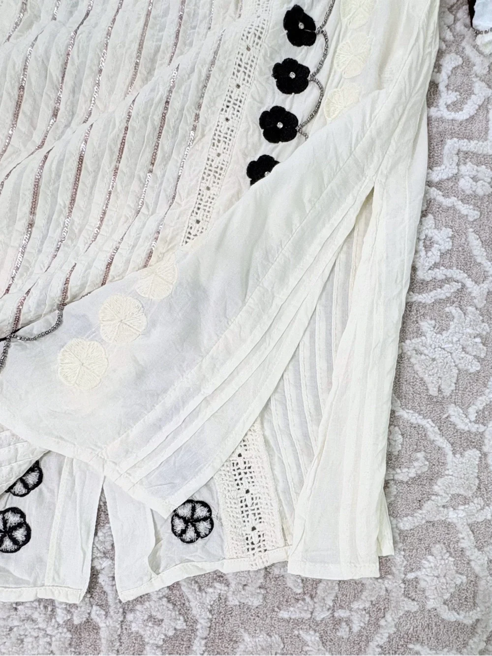 Anthropologie | Floreat Veille Embellished Lace Top